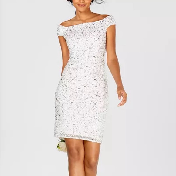 ADRIANNA PAPELL
Women's Off-The-Shoulder Beaded Sheath Dress Style 22 - Picture 3 of 6